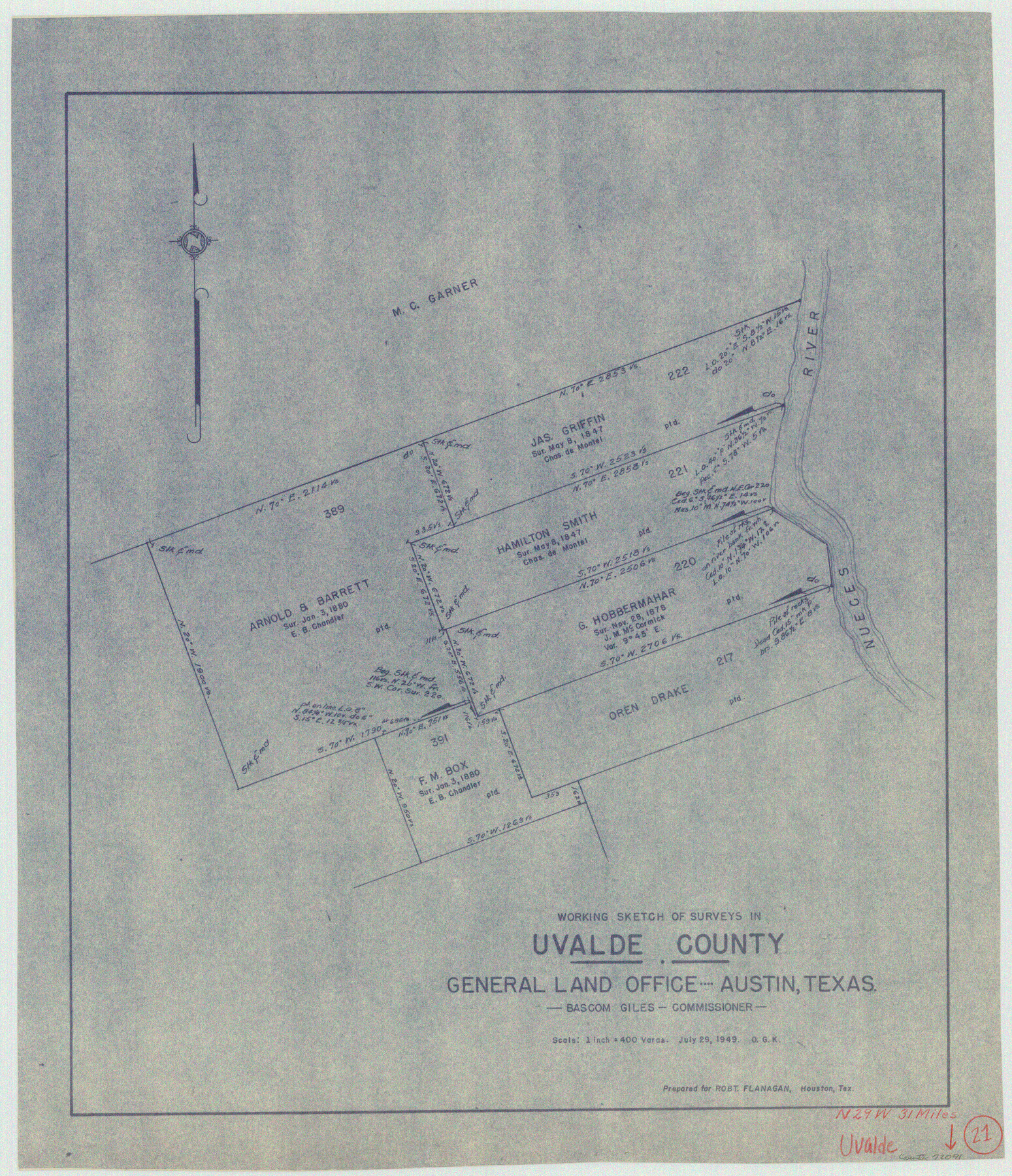 72091, Uvalde County Working Sketch 21, General Map Collection