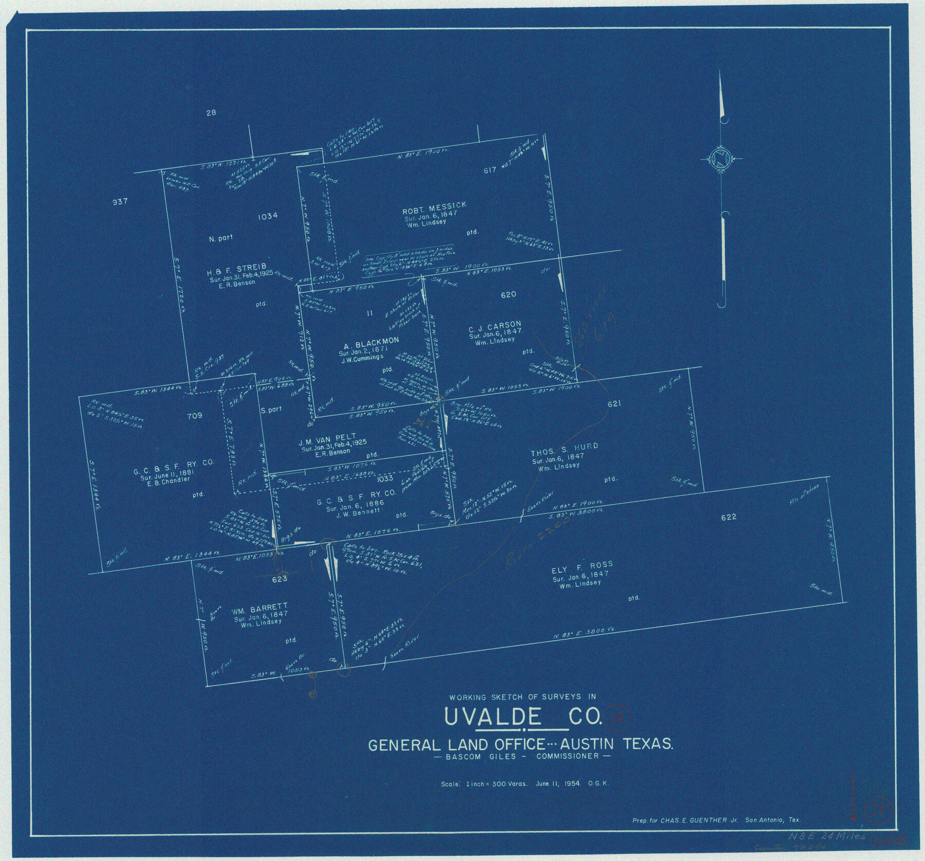 72094, Uvalde County Working Sketch 24, General Map Collection