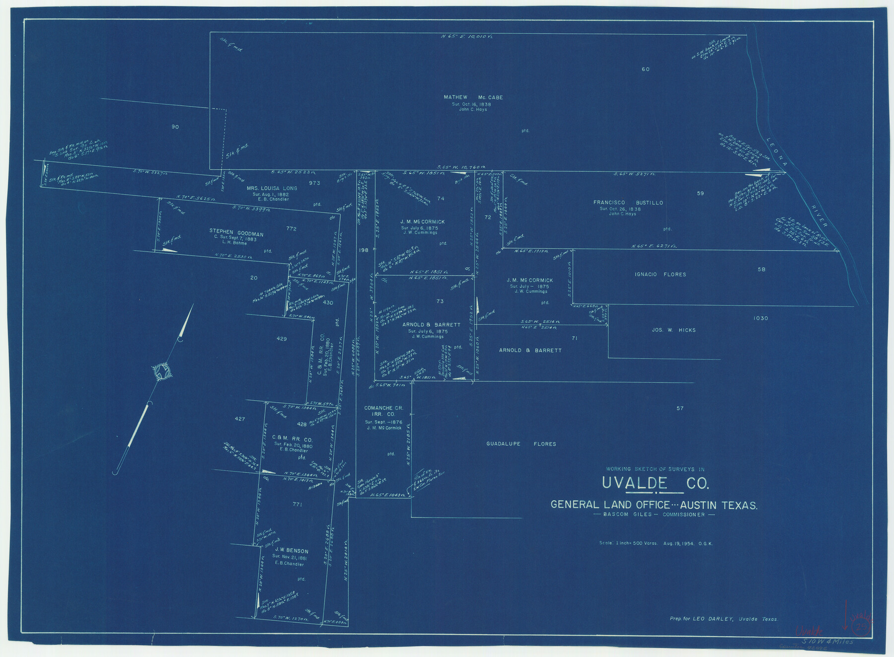 72095, Uvalde County Working Sketch 25, General Map Collection