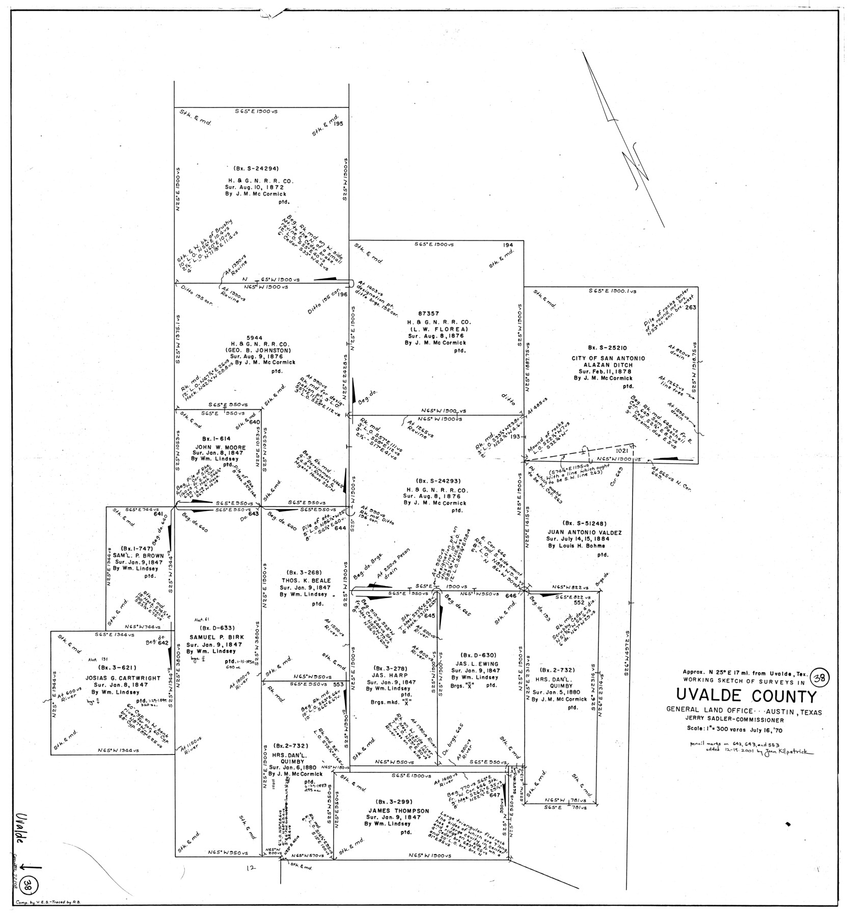 72108, Uvalde County Working Sketch 38, General Map Collection