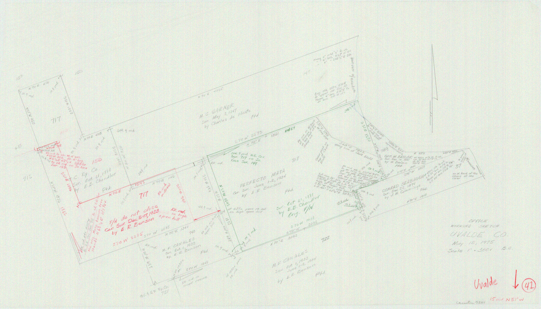 72111, Uvalde County Working Sketch 41, General Map Collection