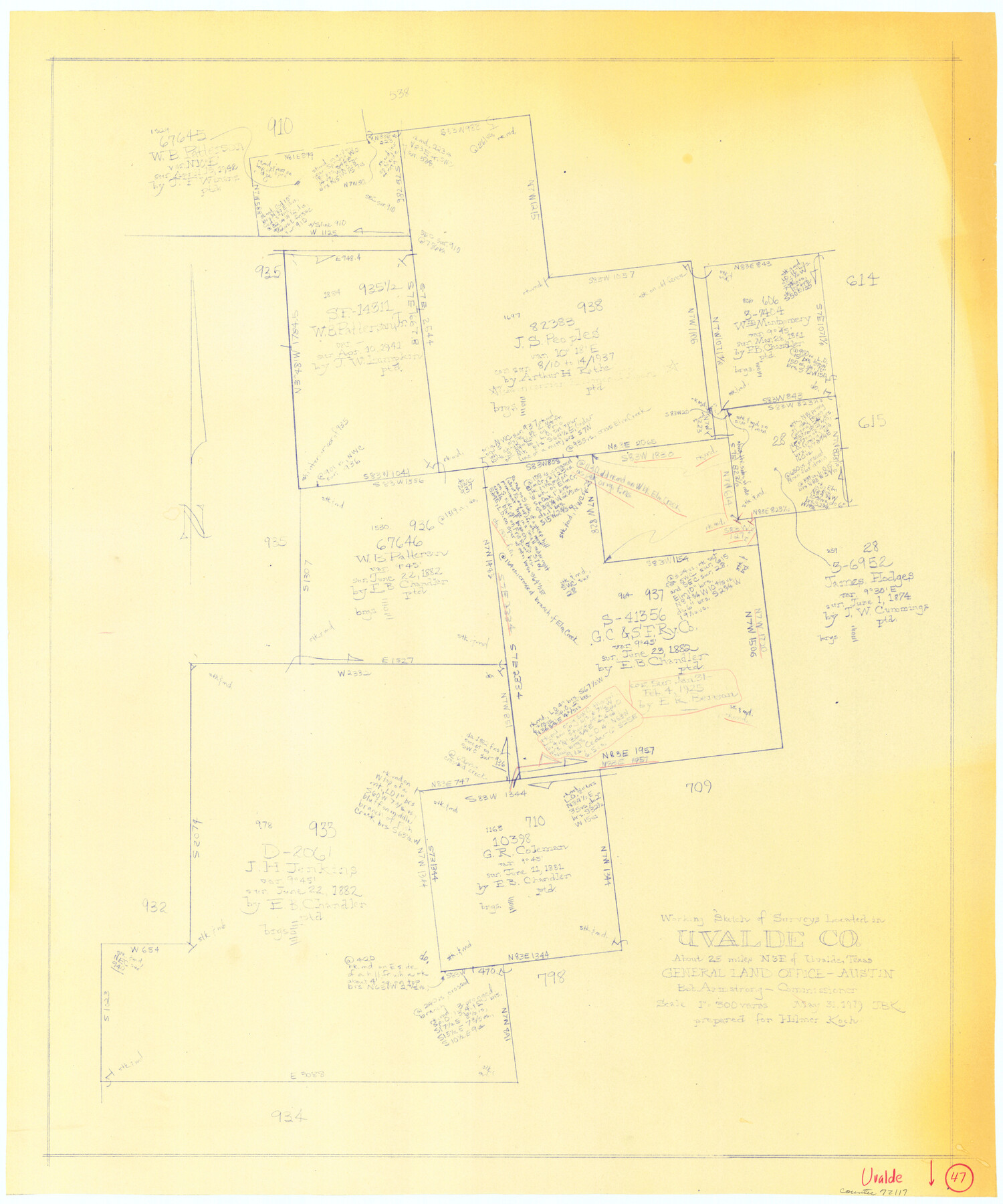 72117, Uvalde County Working Sketch 47, General Map Collection