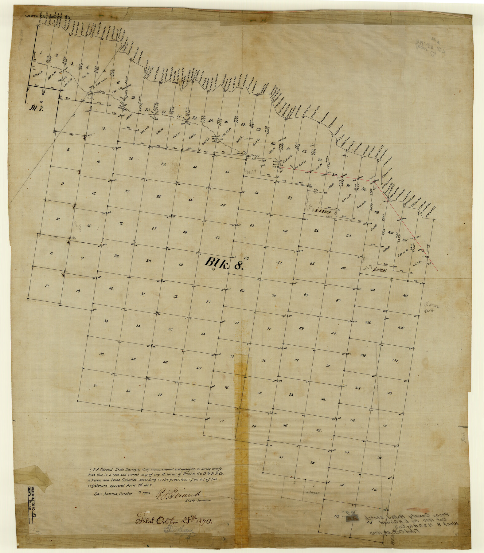 7212, Pecos County Rolled Sketch 27, General Map Collection