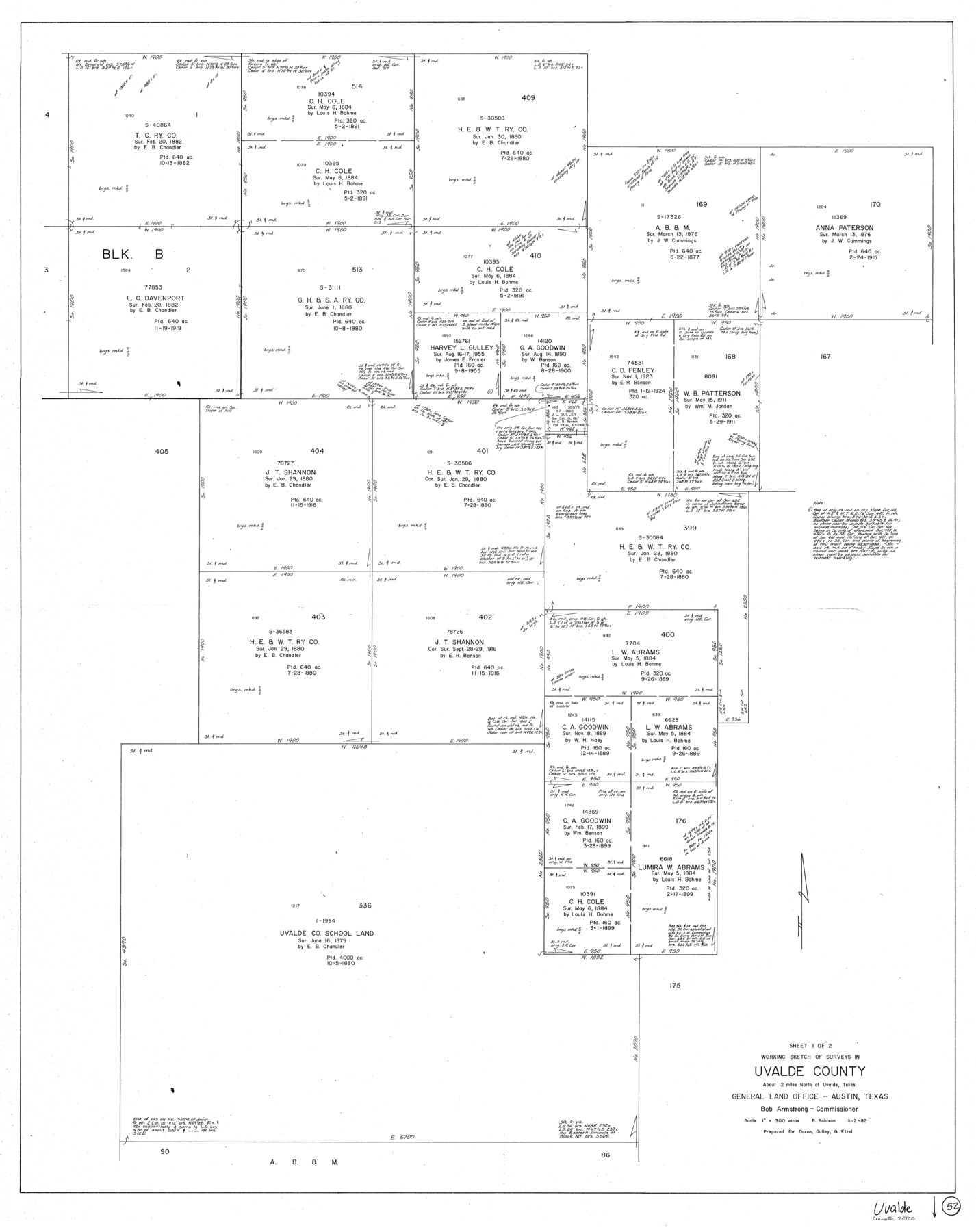 72122, Uvalde County Working Sketch 52, General Map Collection