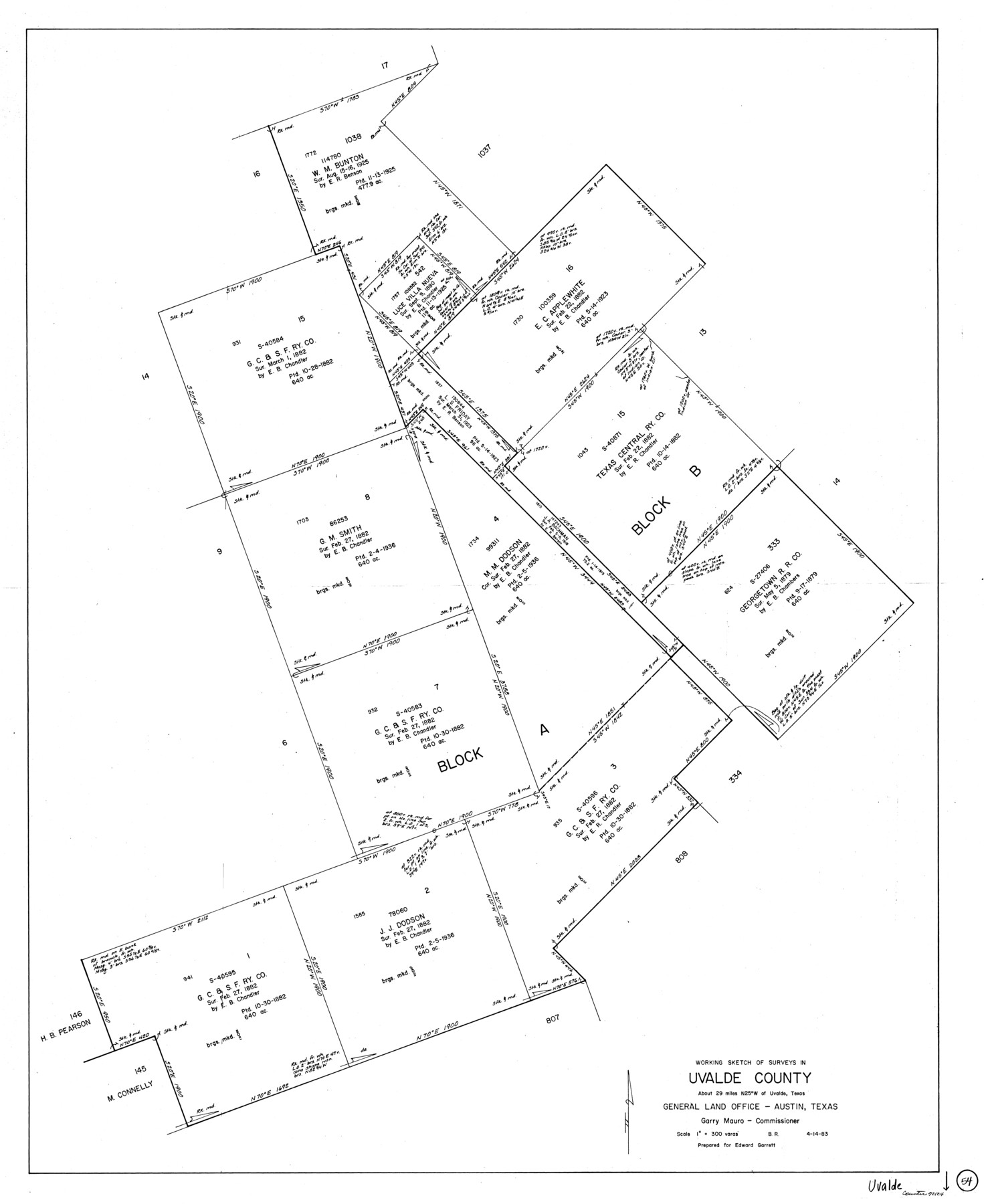 72124, Uvalde County Working Sketch 54, General Map Collection