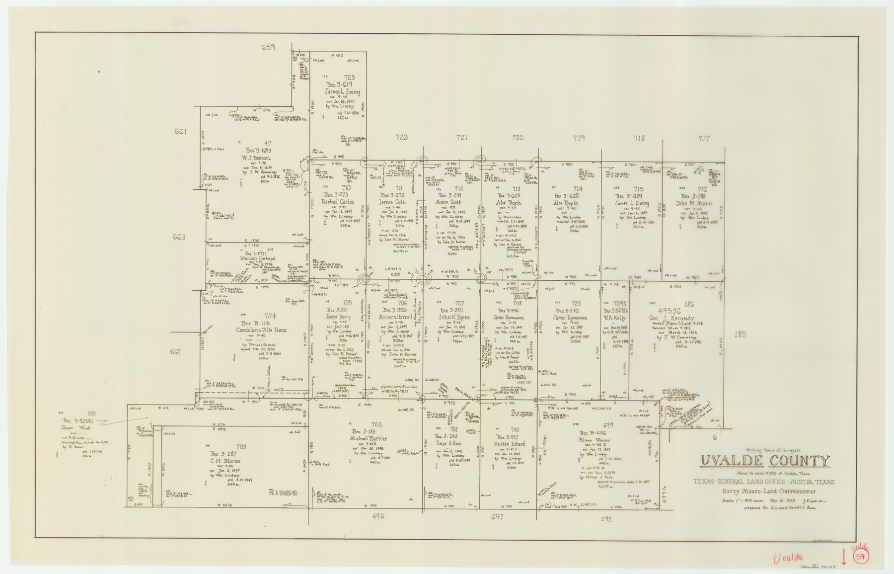 72129, Uvalde County Working Sketch 59, General Map Collection