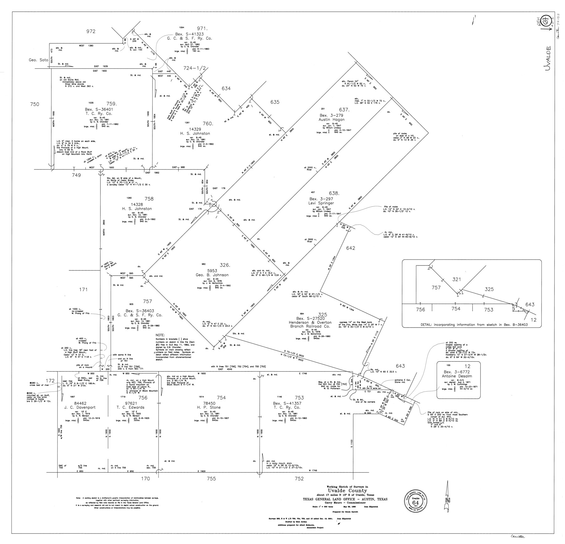 72135, Uvalde County Working Sketch 64, revised, General Map Collection