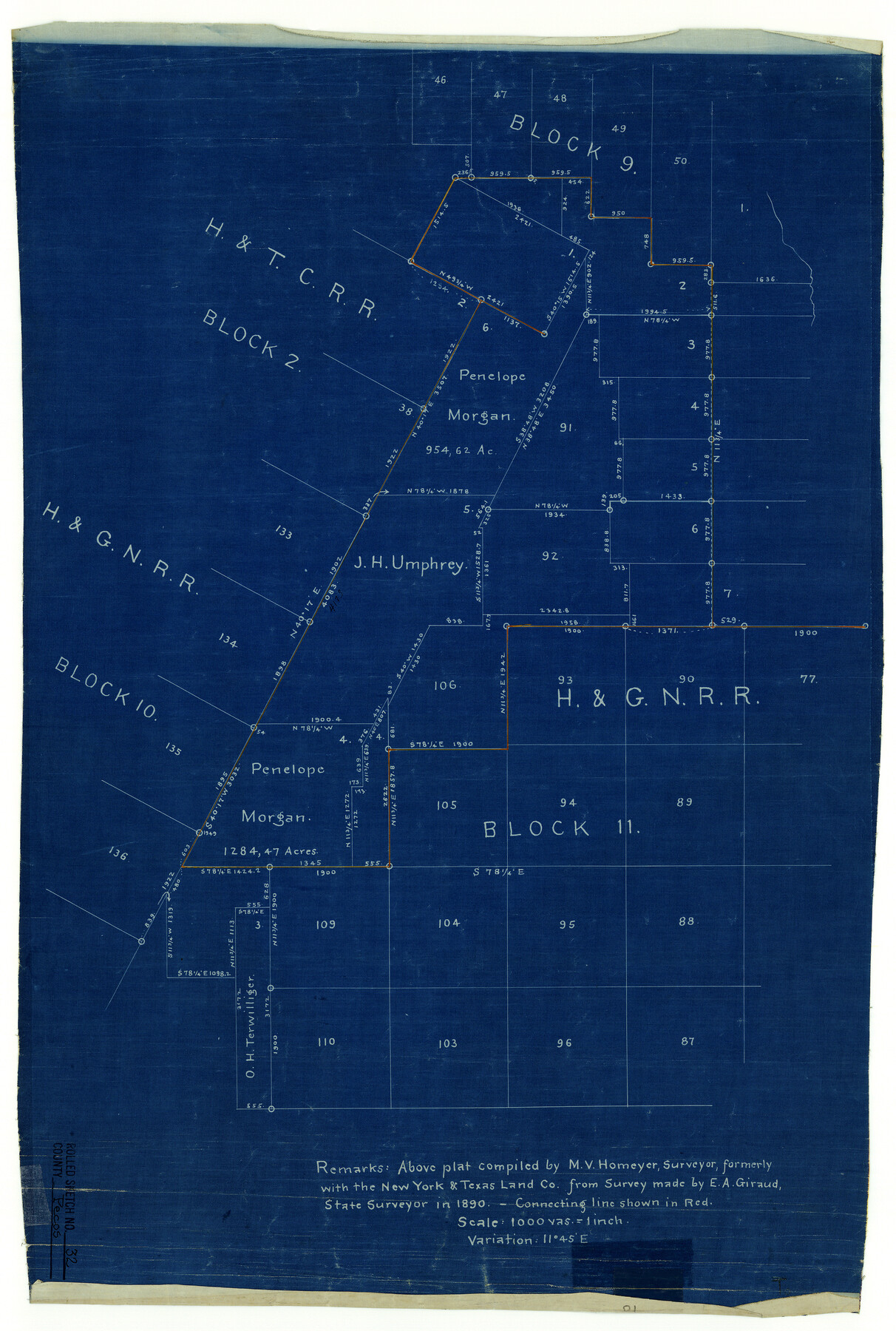 7214, Pecos County Rolled Sketch 32, General Map Collection