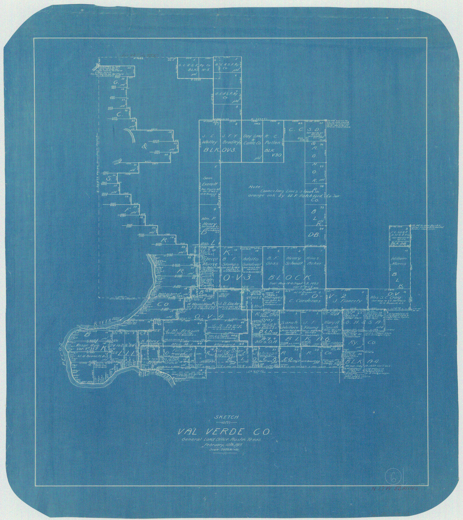 72141, Val Verde County Working Sketch 6, General Map Collection