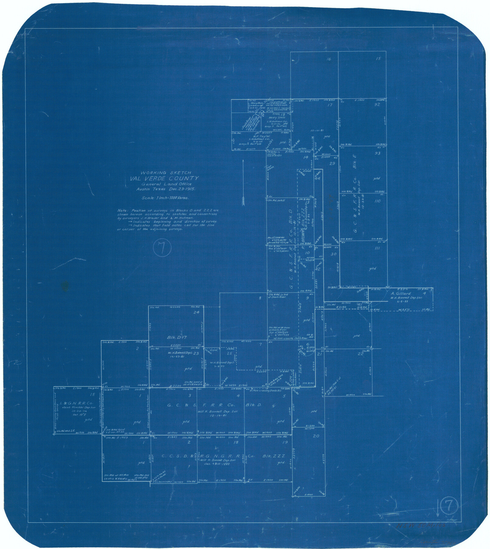 72142, Val Verde County Working Sketch 7, General Map Collection