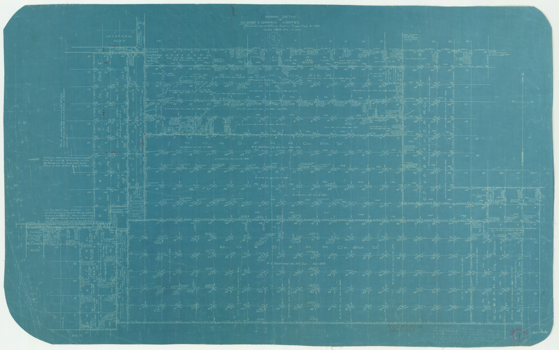 72144, Val Verde County Working Sketch 9, General Map Collection