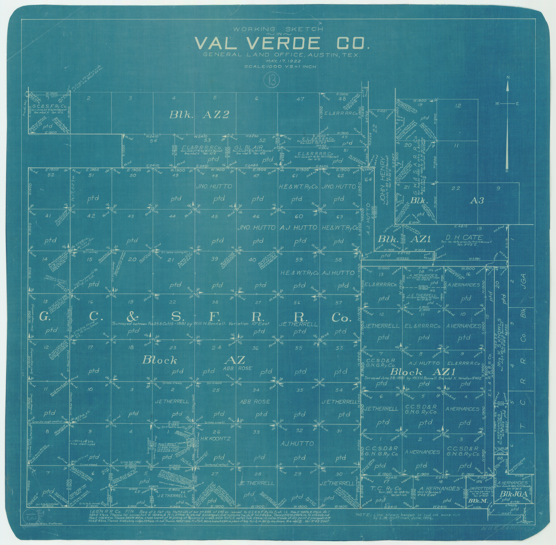 72148, Val Verde County Working Sketch 13, General Map Collection