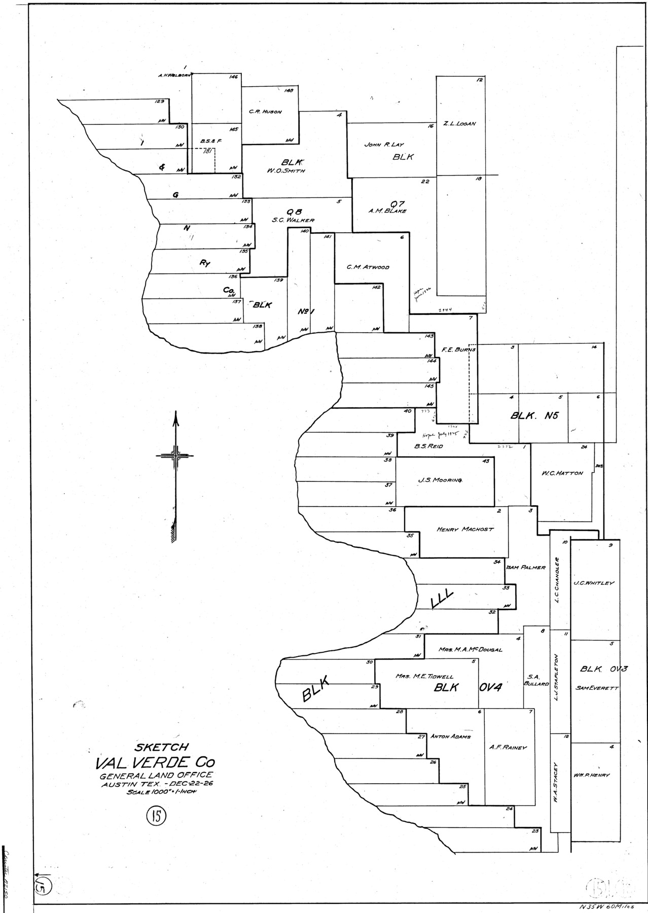 72150, Val Verde County Working Sketch 15, General Map Collection