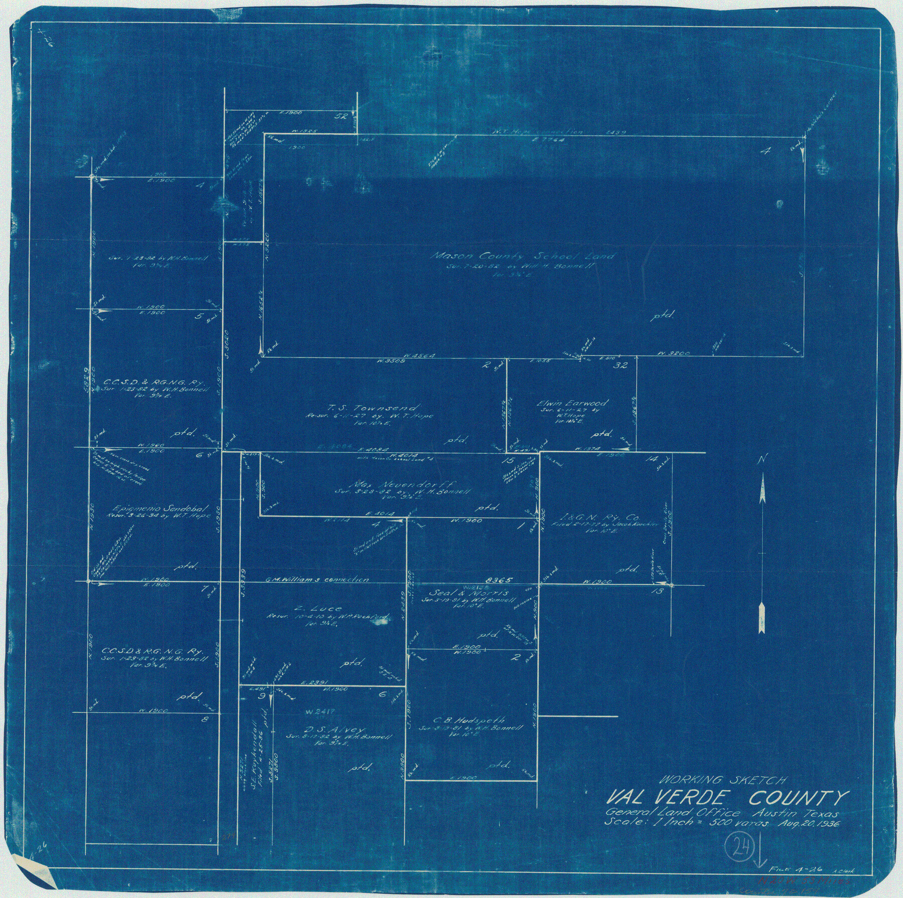 72159, Val Verde County Working Sketch 24, General Map Collection