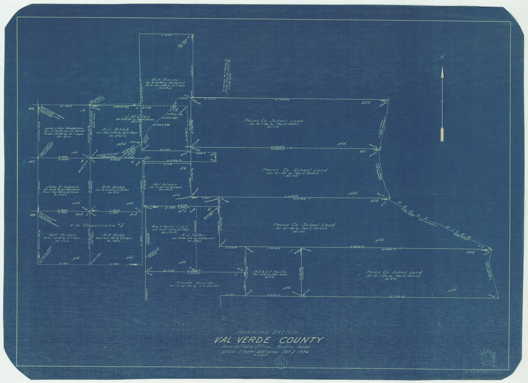 72161, Val Verde County Working Sketch 26, General Map Collection