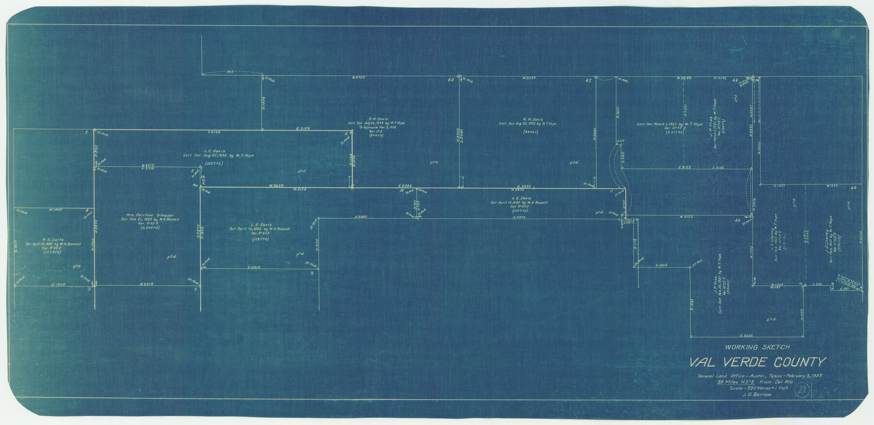 72164, Val Verde County Working Sketch 29, General Map Collection