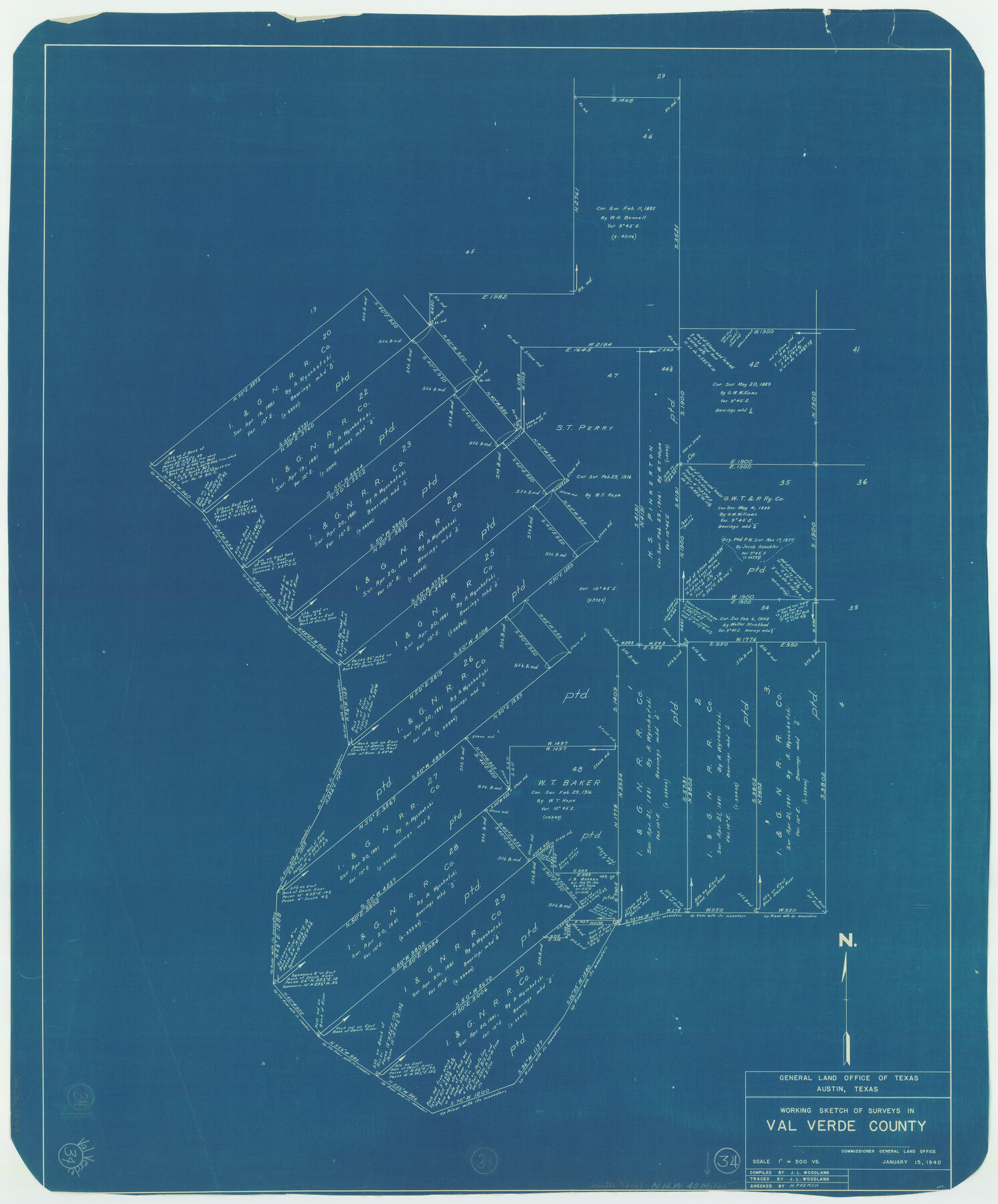 72169, Val Verde County Working Sketch 34, General Map Collection