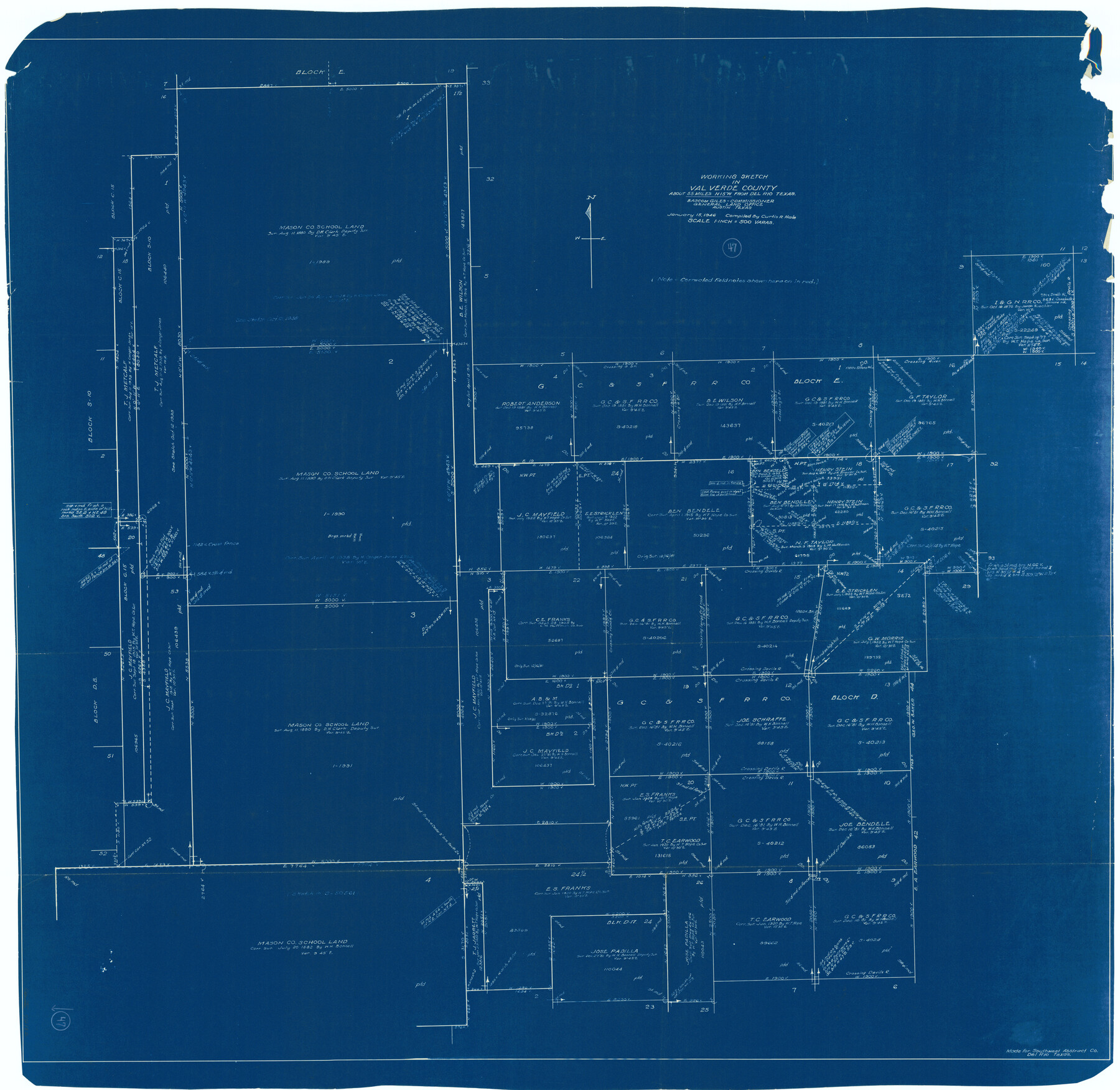 72182, Val Verde County Working Sketch 47, General Map Collection