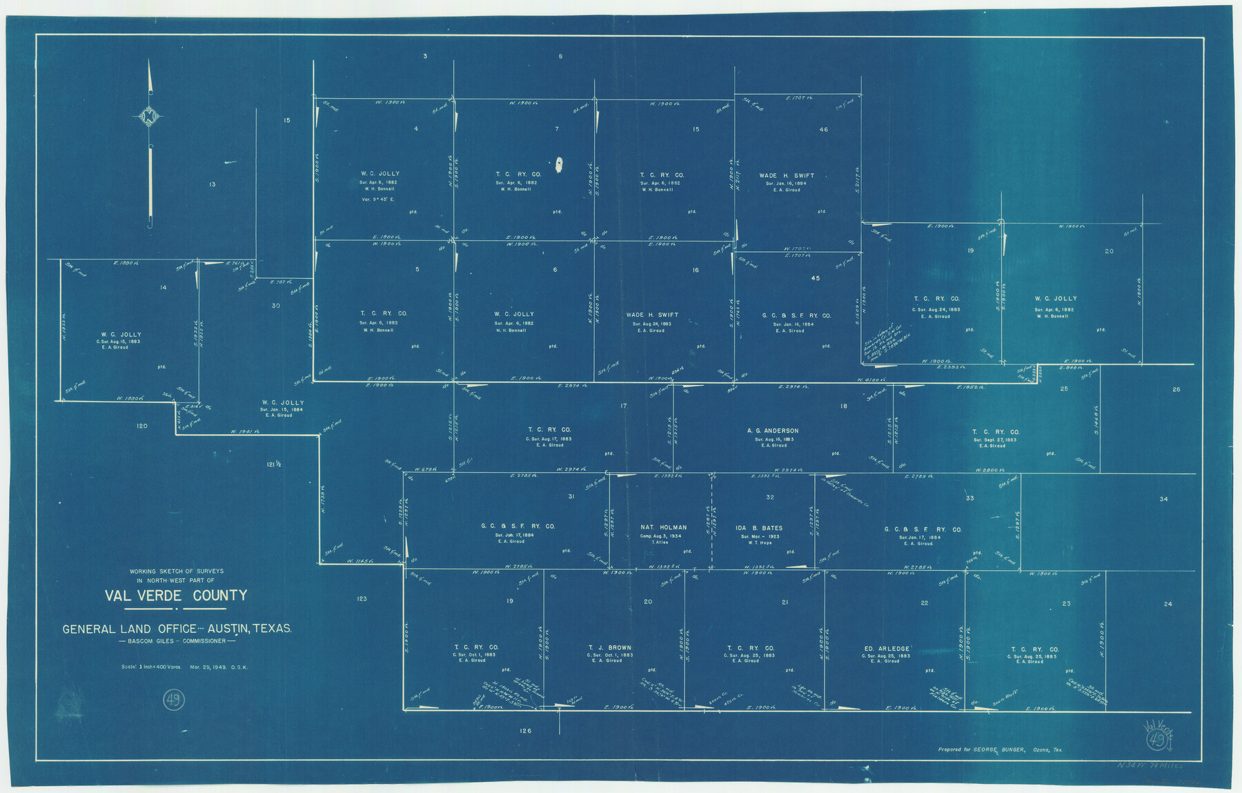 72184, Val Verde County Working Sketch 49, General Map Collection