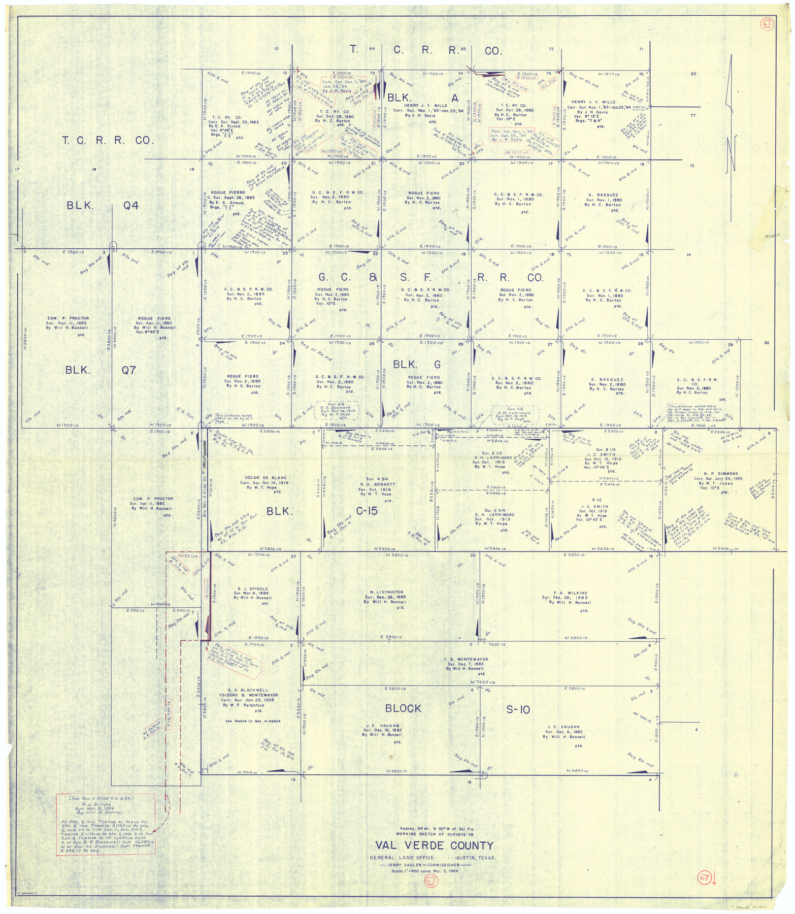 72202, Val Verde County Working Sketch 67, General Map Collection