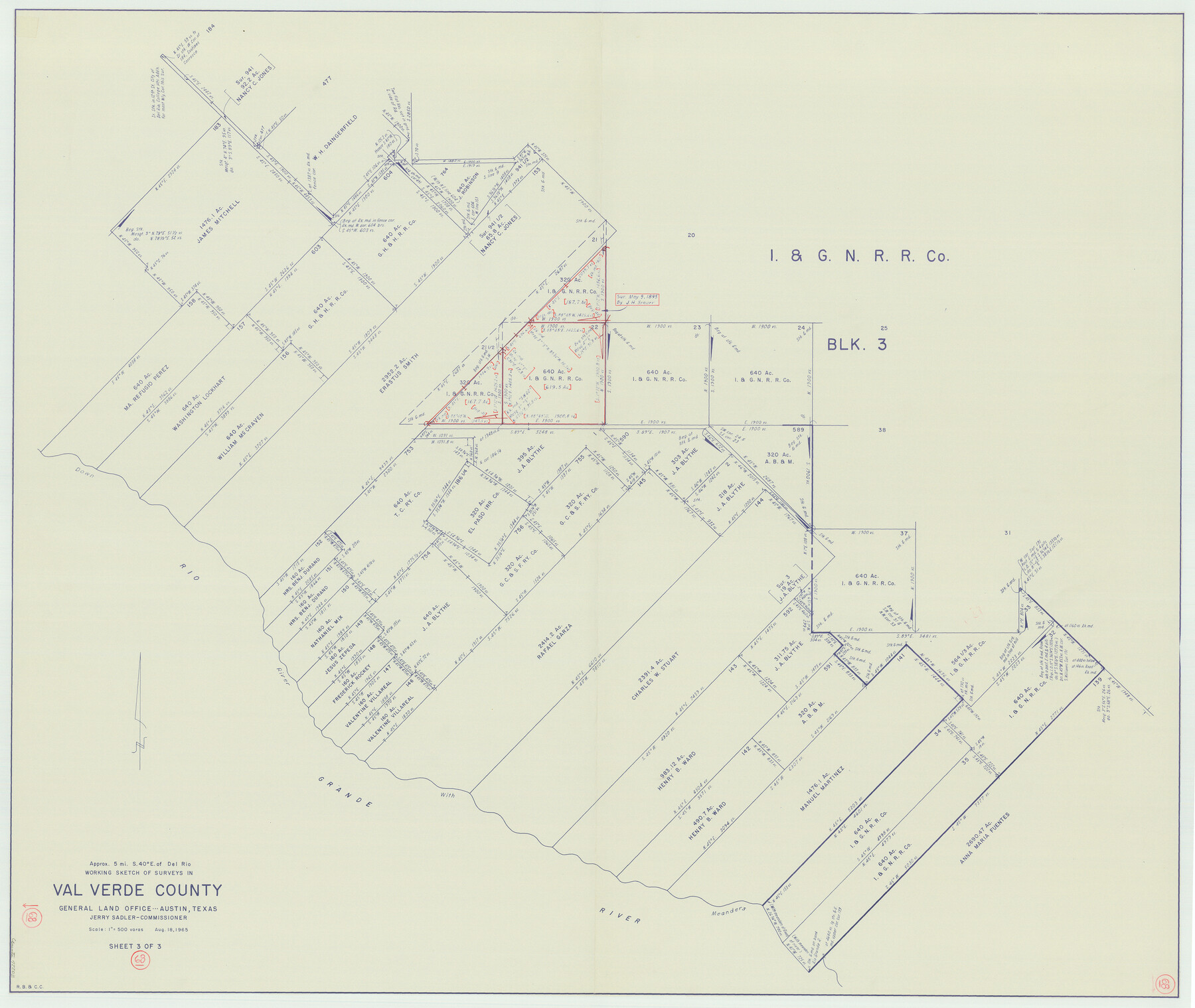 72203, Val Verde County Working Sketch 68, General Map Collection