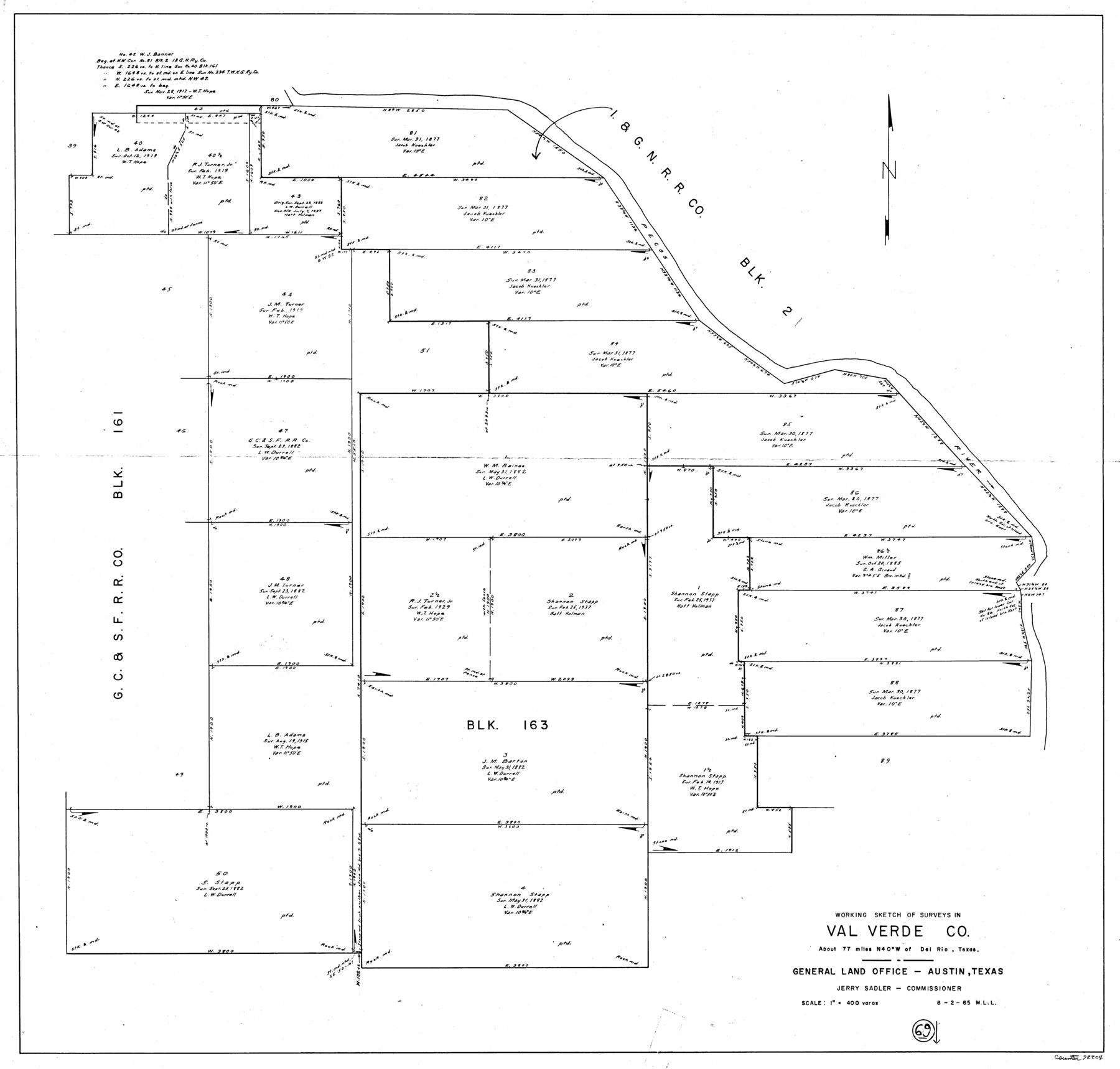 72204, Val Verde County Working Sketch 69, General Map Collection