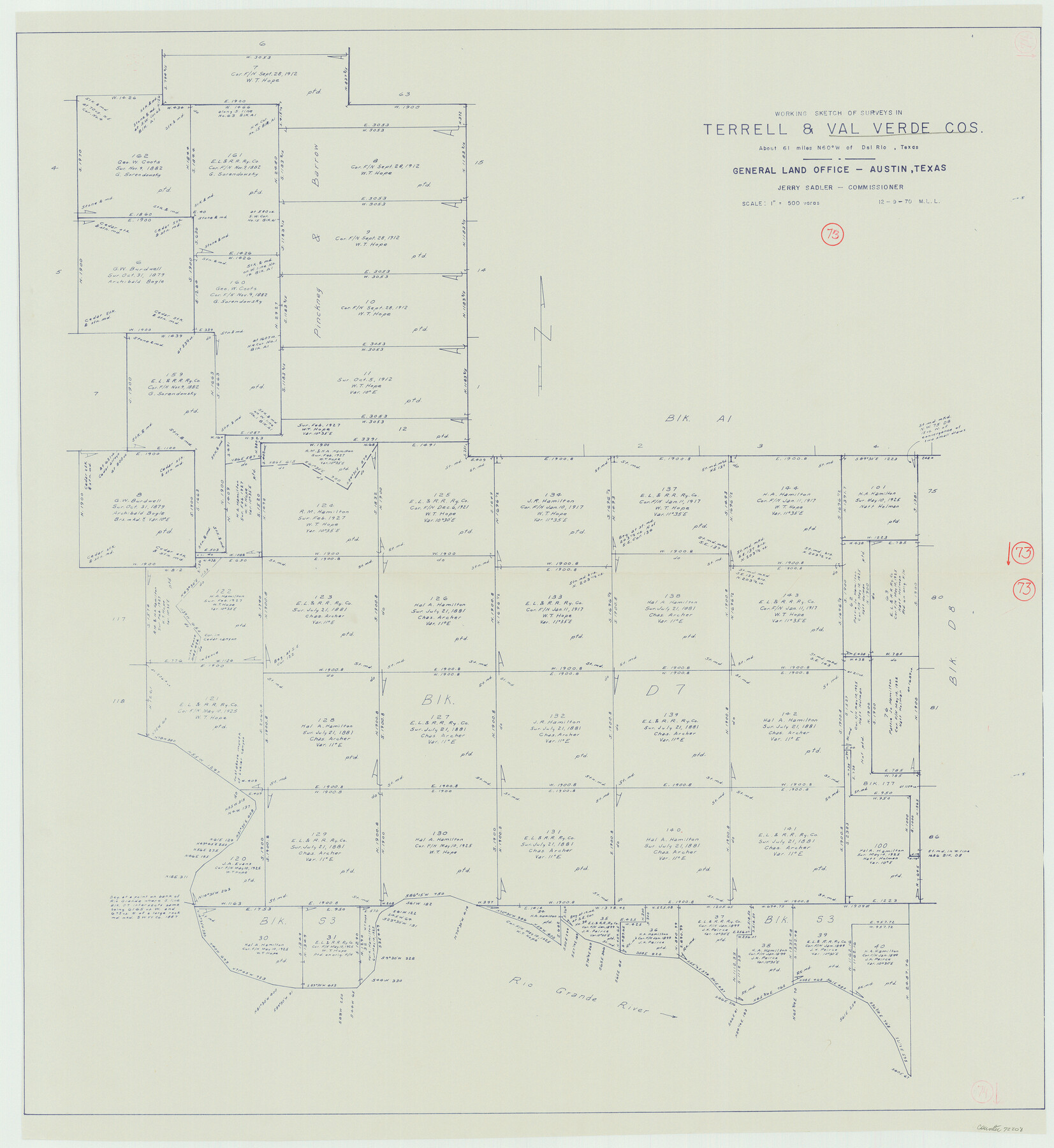 72208, Val Verde County Working Sketch 73, General Map Collection