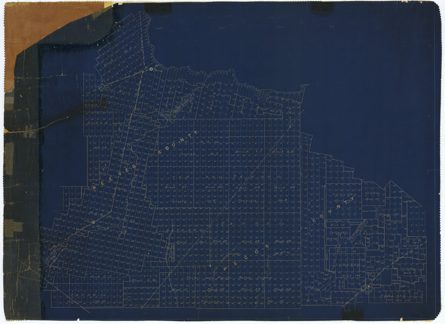 7221, Pecos County Rolled Sketch 43, General Map Collection