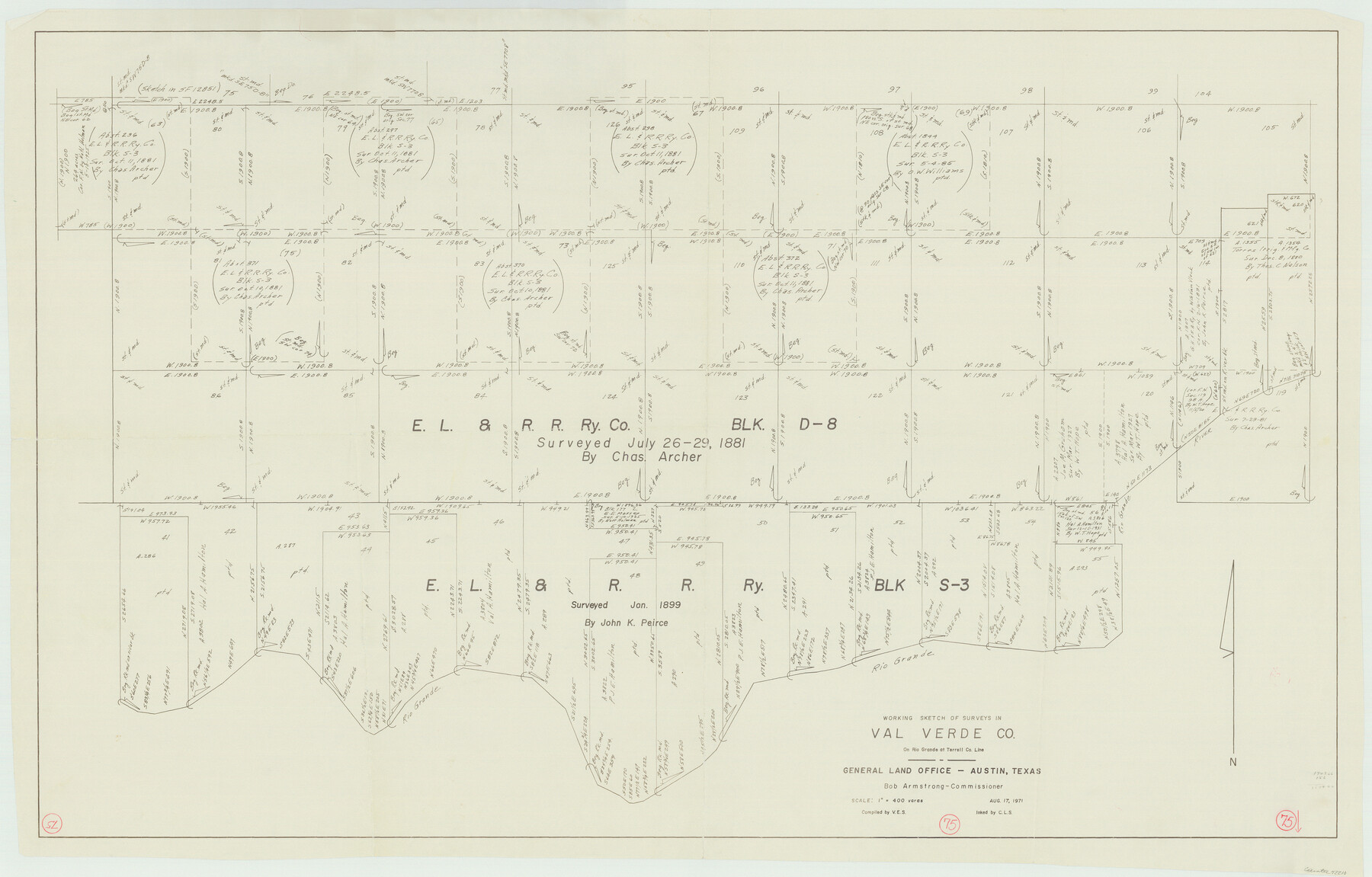 72210, Val Verde County Working Sketch 75, General Map Collection