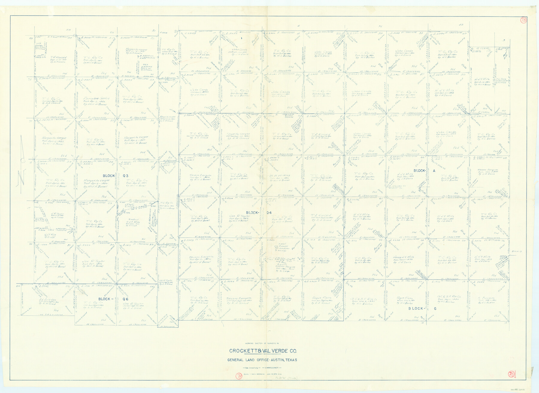 72213, Val Verde County Working Sketch 78, General Map Collection