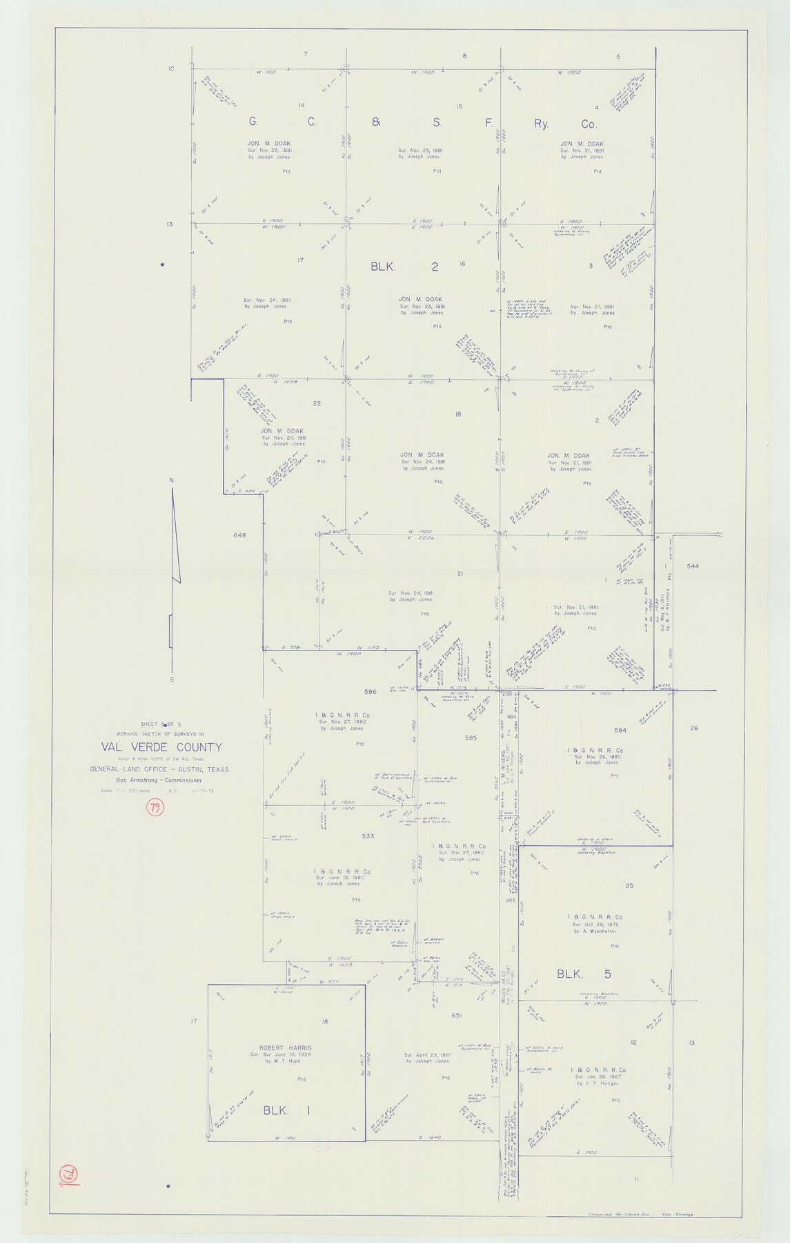 72214, Val Verde County Working Sketch 79, General Map Collection