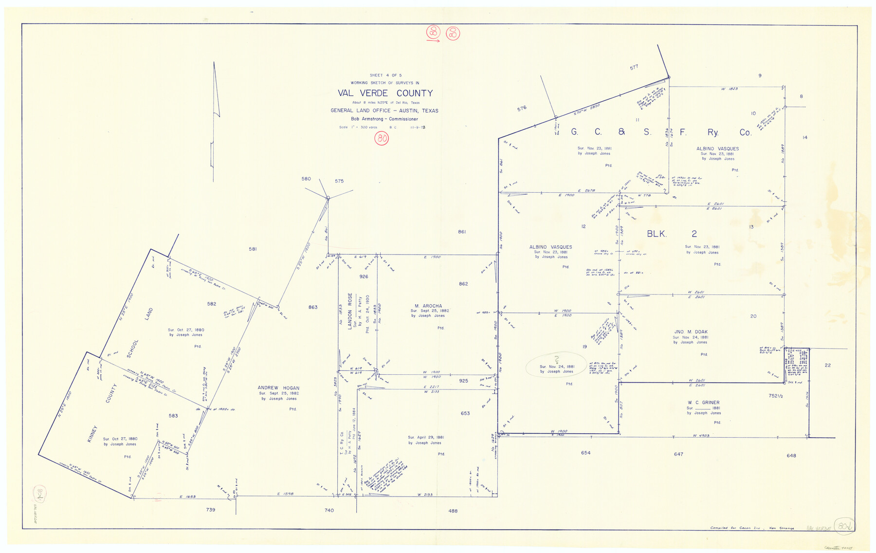 72215, Val Verde County Working Sketch 80, General Map Collection