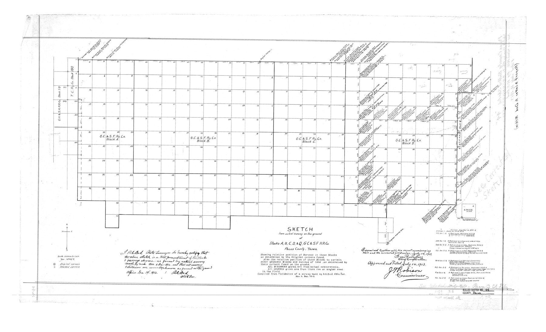 7222, Pecos County Rolled Sketch 44, General Map Collection