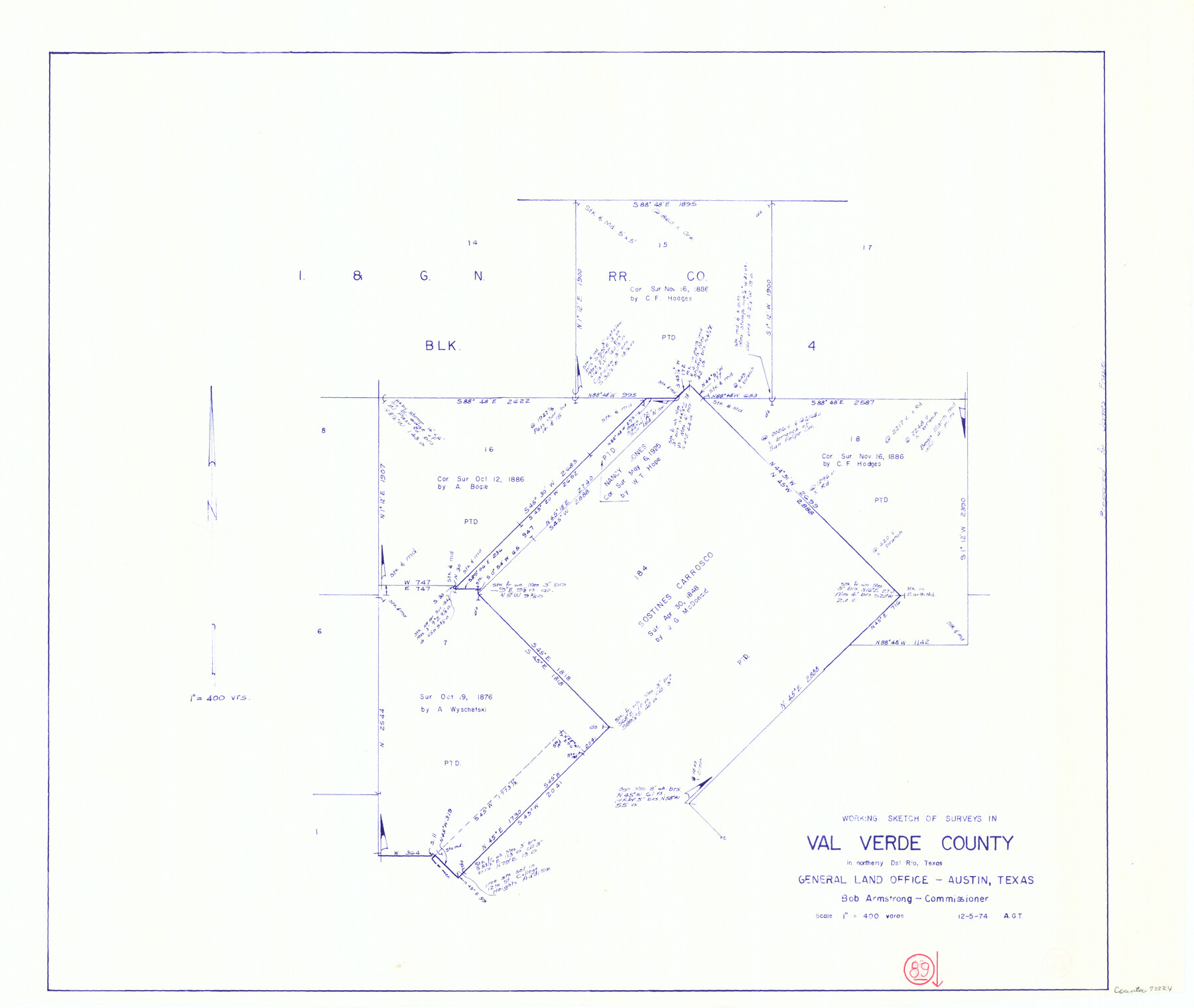 72224, Val Verde County Working Sketch 89, General Map Collection