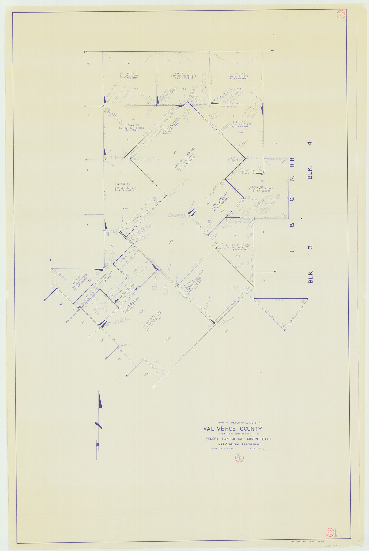 72225, Val Verde County Working Sketch 90, General Map Collection