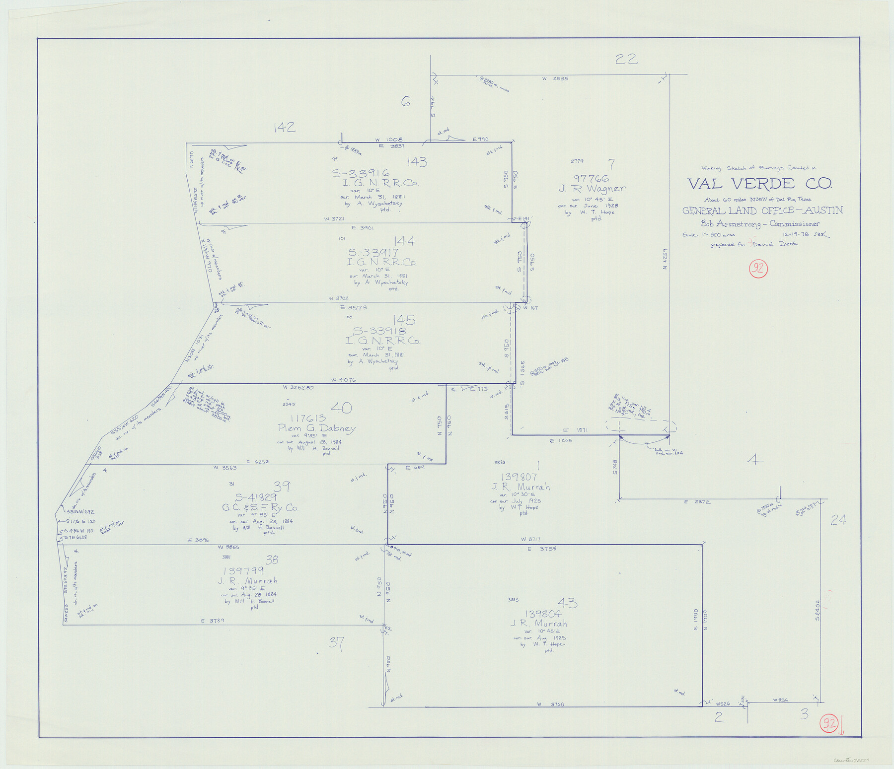 72227, Val Verde County Working Sketch 92, General Map Collection