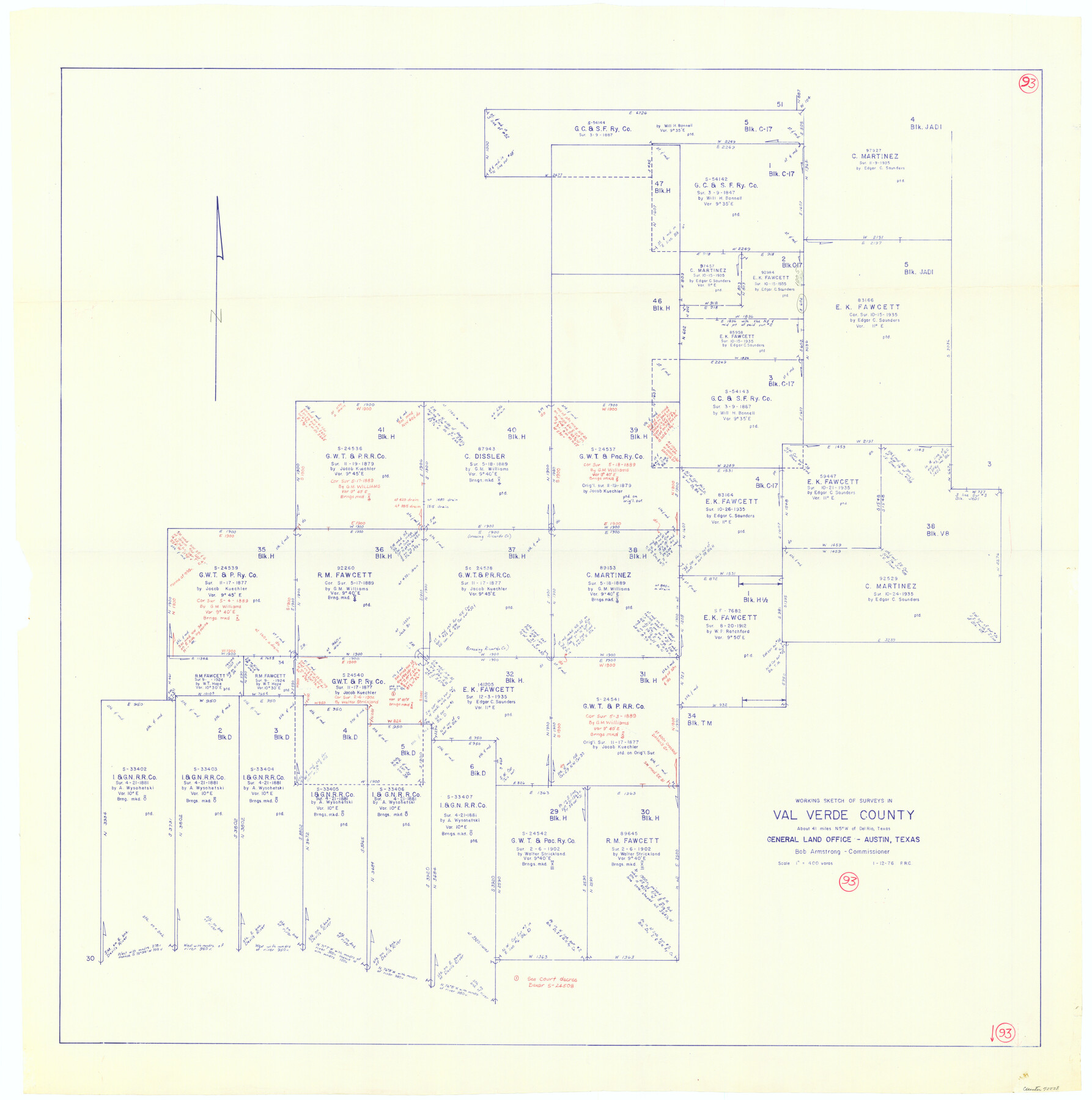 72228, Val Verde County Working Sketch 93, General Map Collection