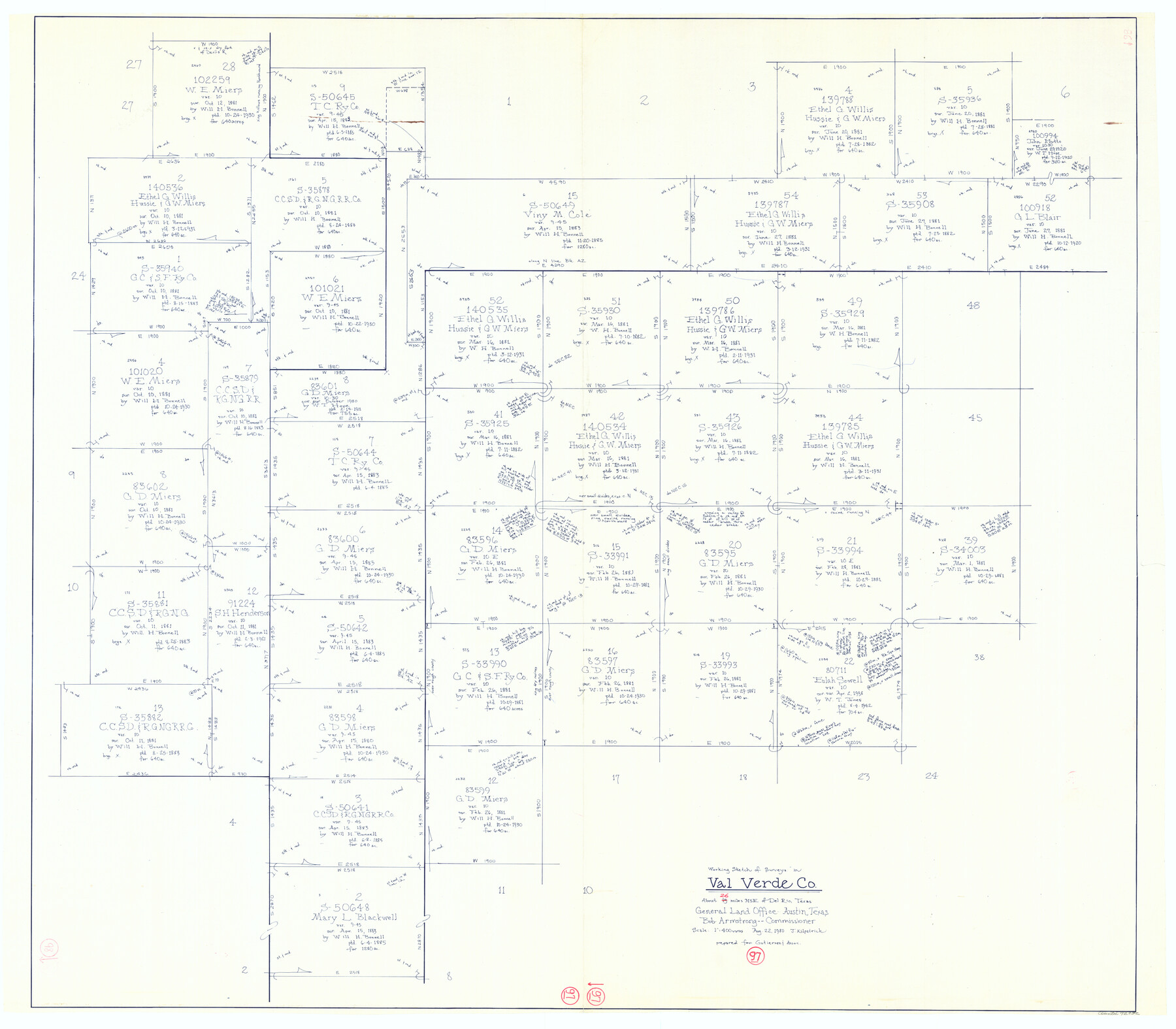72232, Val Verde County Working Sketch 97, General Map Collection