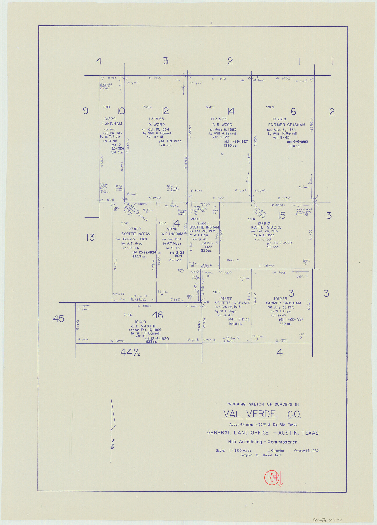 72239, Val Verde County Working Sketch 104, General Map Collection