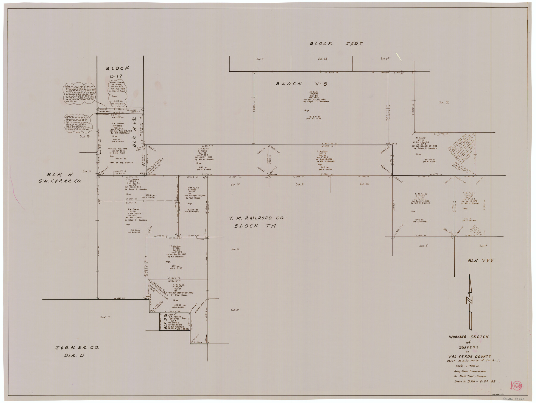 72243, Val Verde County Working Sketch 108, General Map Collection