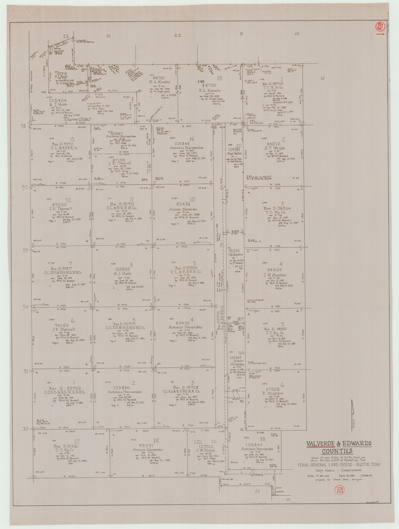 72244, Val Verde County Working Sketch 109, General Map Collection