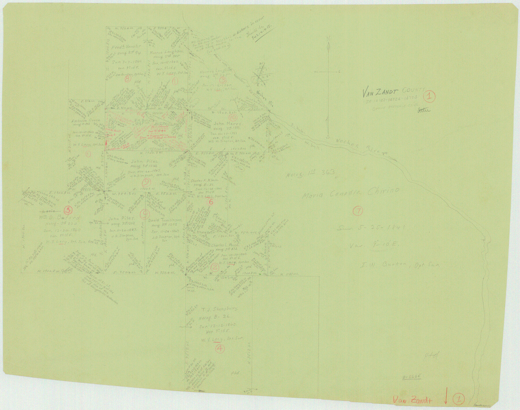 72250, Van Zandt County Working Sketch 1, General Map Collection