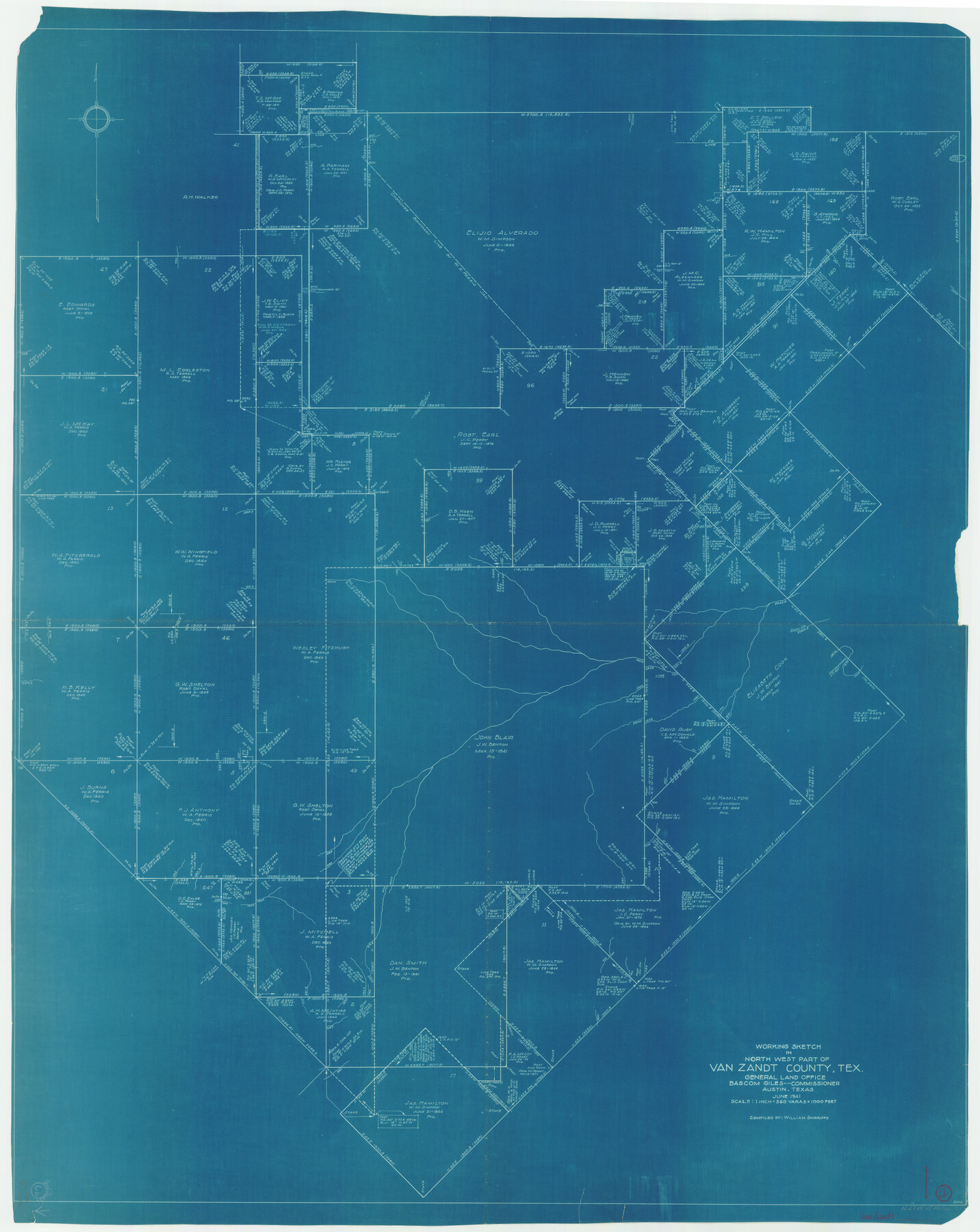 72256, Van Zandt County Working Sketch 6b, General Map Collection