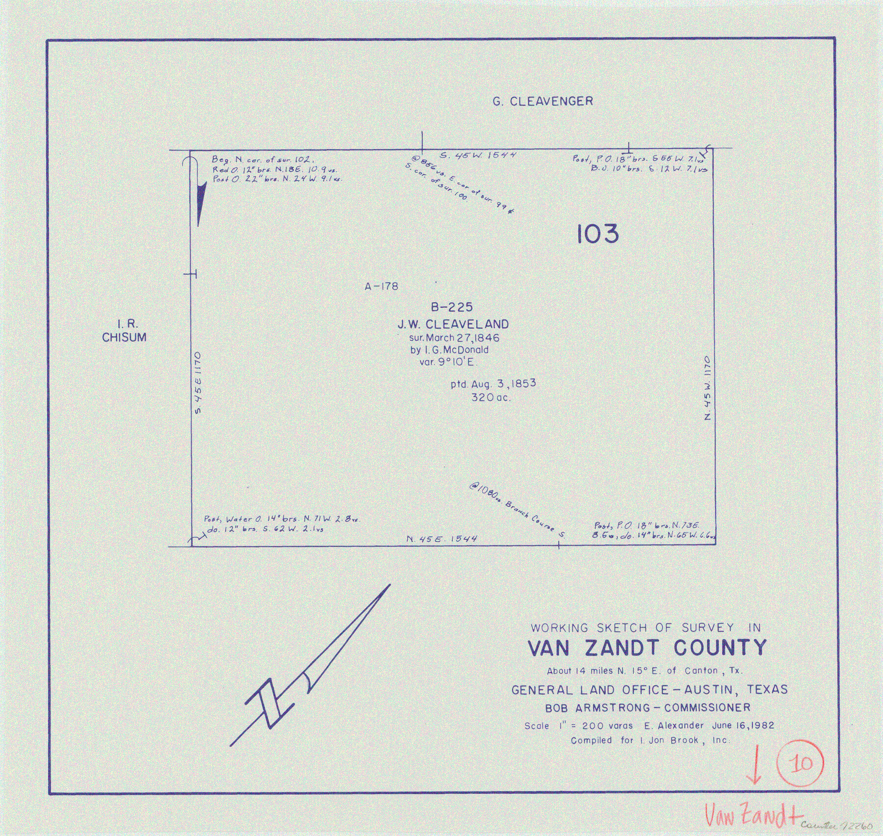 72260, Van Zandt County Working Sketch 10, General Map Collection