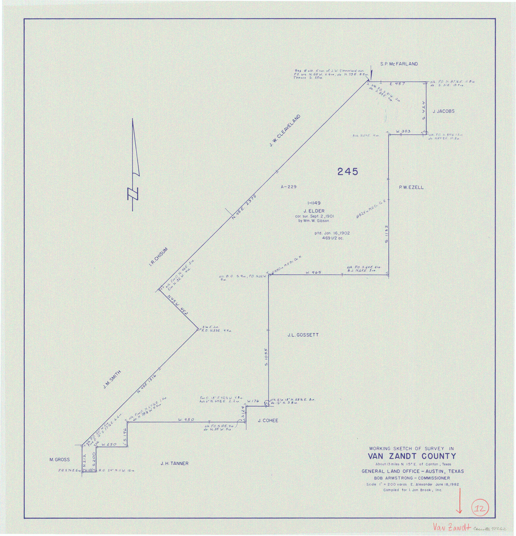 72262, Van Zandt County Working Sketch 12, General Map Collection