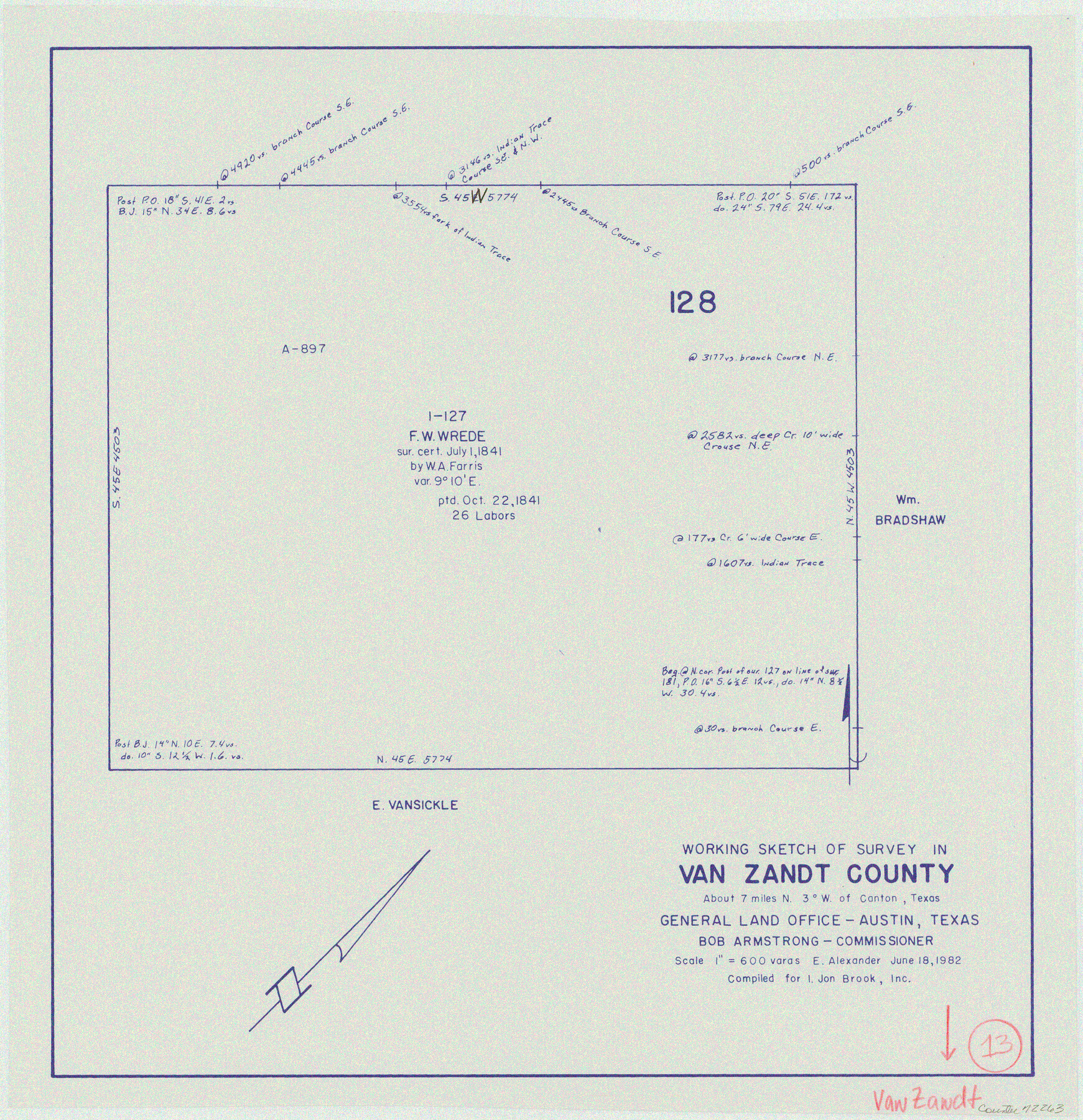72263, Van Zandt County Working Sketch 13, General Map Collection