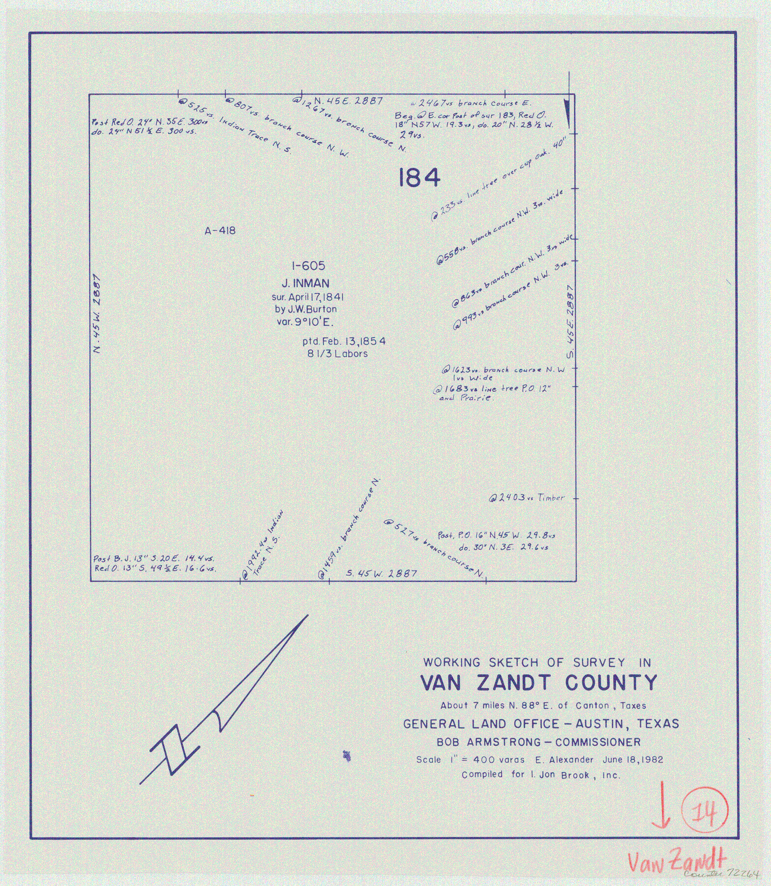 72264, Van Zandt County Working Sketch 14, General Map Collection