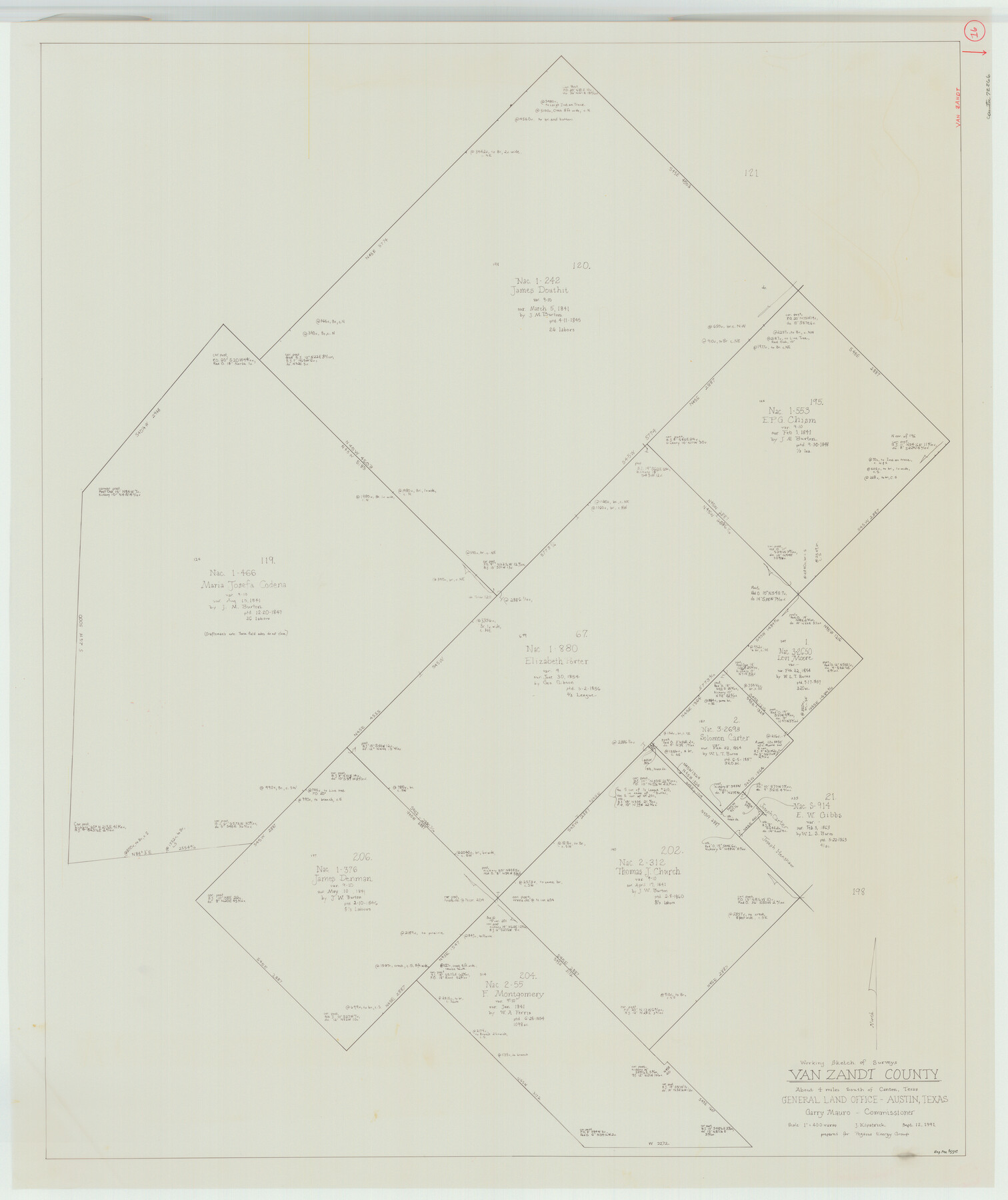 72266, Van Zandt County Working Sketch 16, General Map Collection