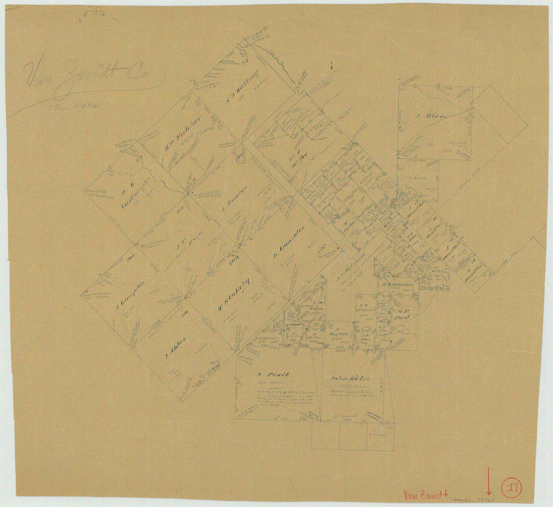 72267, Van Zandt County Working Sketch 17, General Map Collection