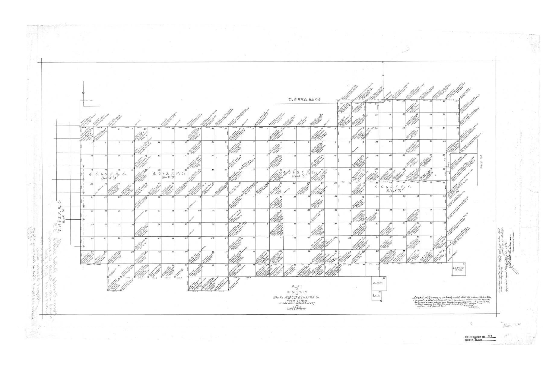 7228, Pecos County Rolled Sketch 53, General Map Collection